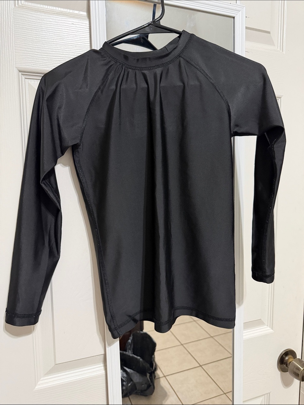 Kids Long Sleeve Black Rash Guard Tee